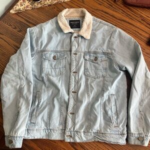 Sunrise Kingdom Blue Jean Jacket Sherpa Lined Sz: L
